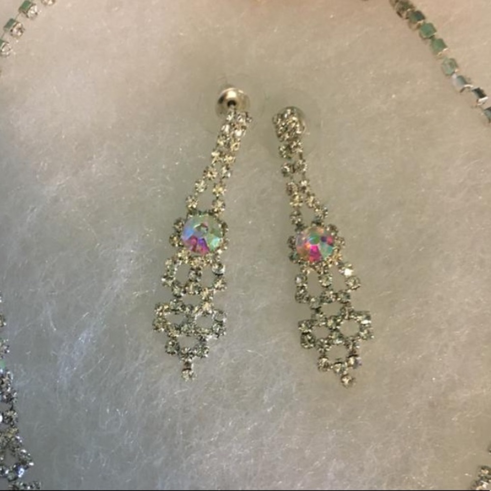 Diamond dangling earrings